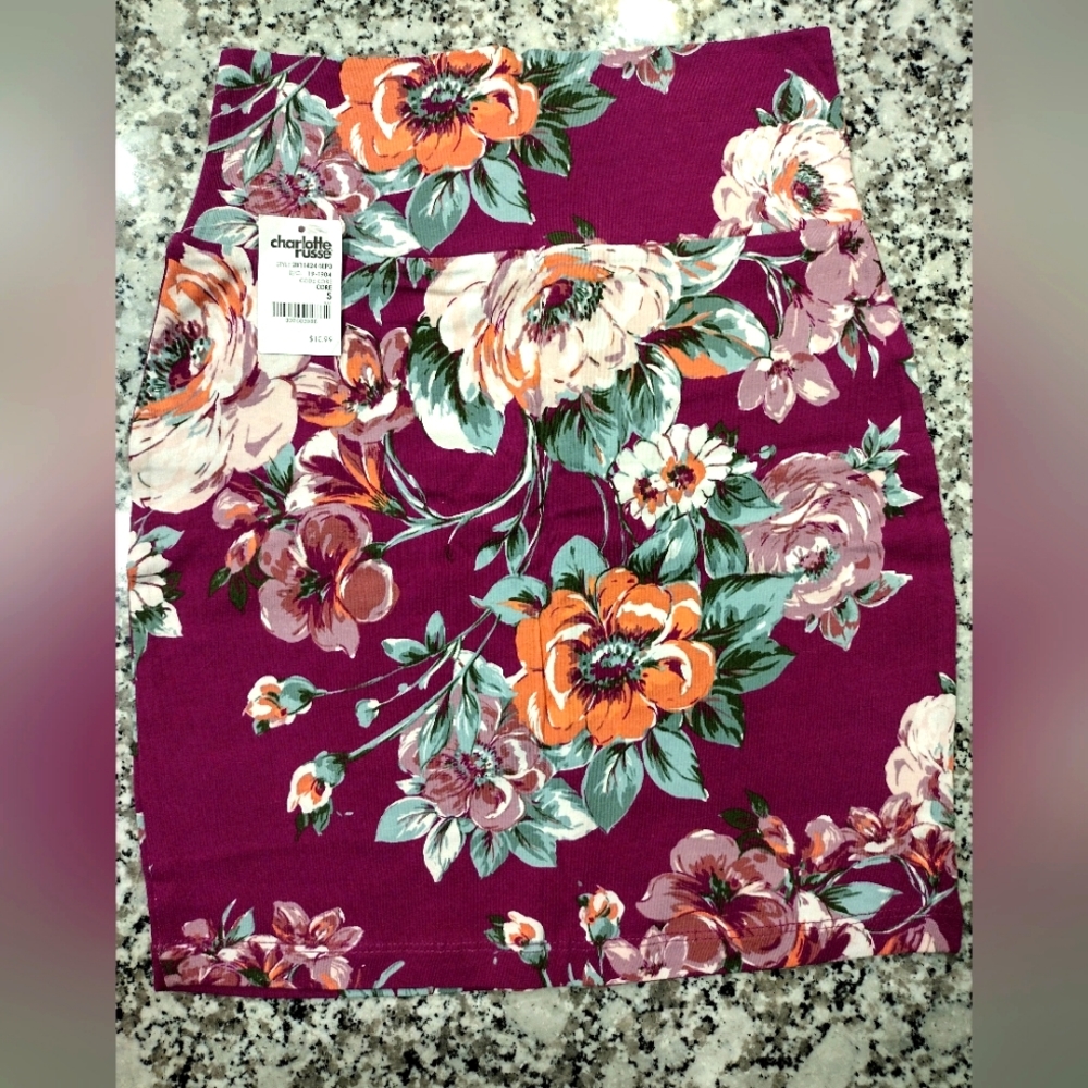 Charlotte Russe floral small skirt with tags